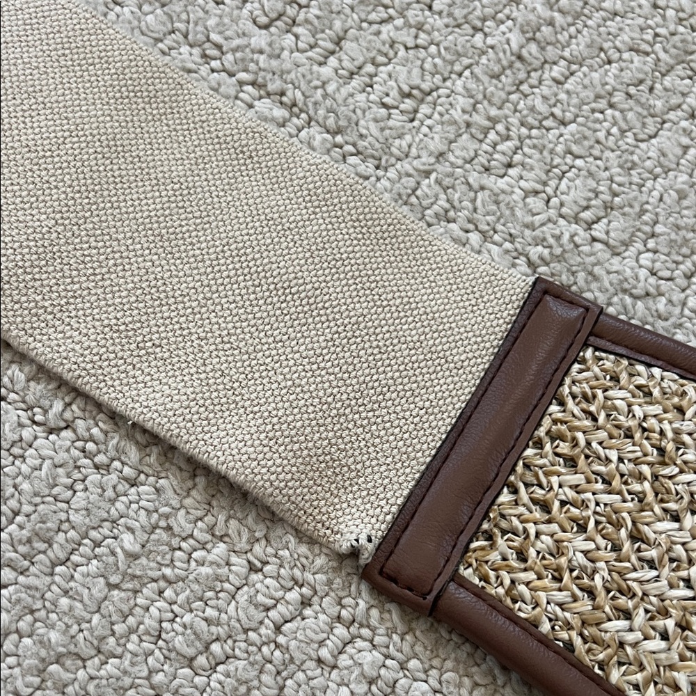WHBM Brown Raffia Woven Belt with Leather Accents - Picture 4 of 8